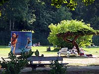 große Liegewiese im Freibad im Stadtpark Hamburg