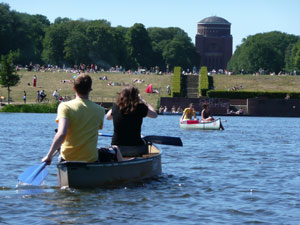 Kanus auf dem Stadtparksee